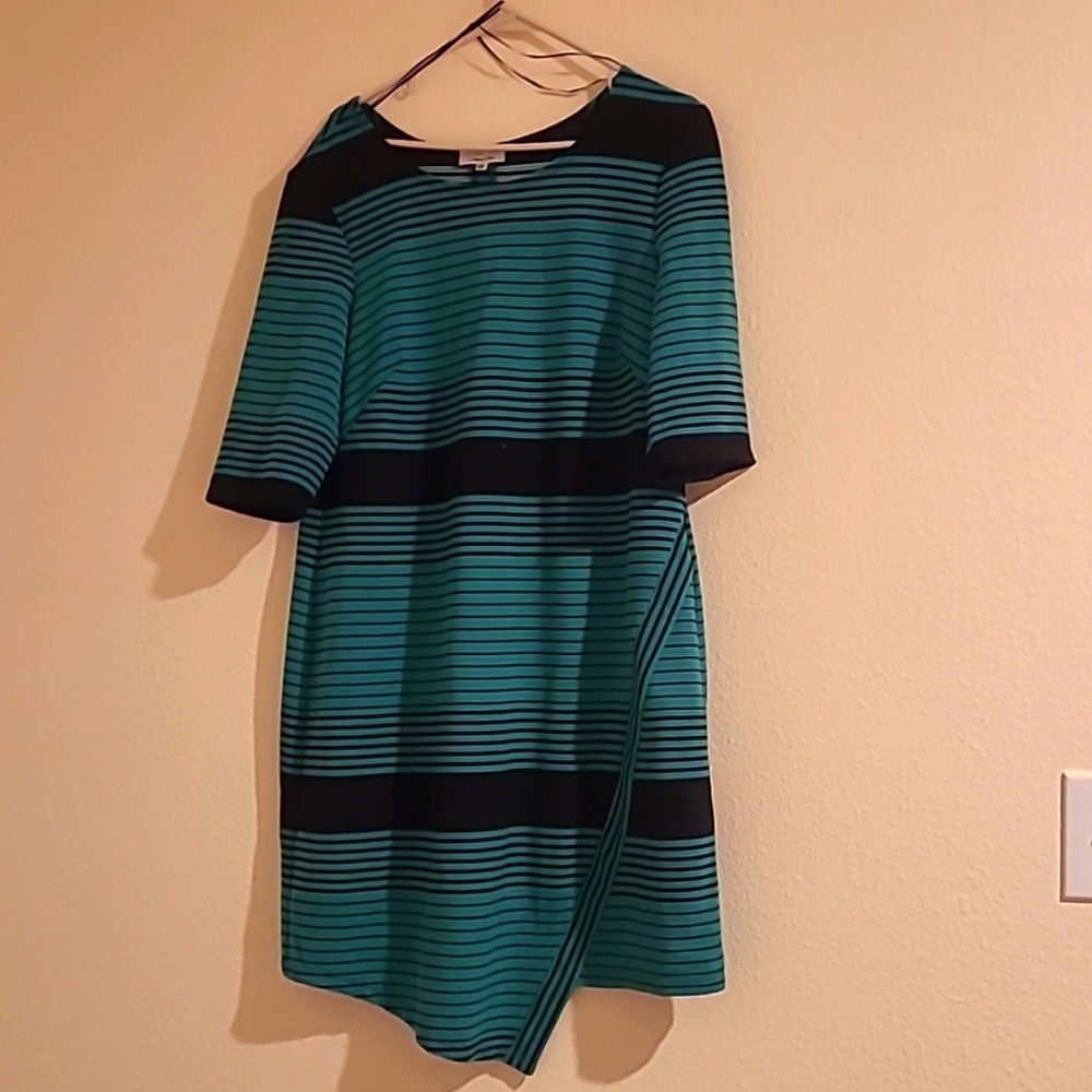 Black Stripe Green Dress